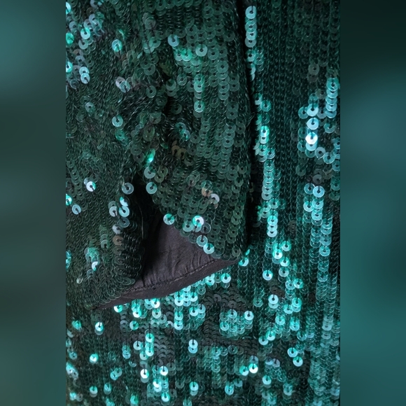 ✨ Shoshanna Sequin Emerald Green Cocktail Dress, Size 6 ✨ - Picture 5 of 10
